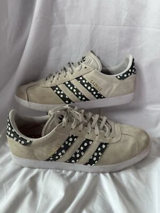adidas Women's Gazelle Originals Suede Everyday Trainers Beige Black Spots Uk 8 - Picture 1 of 7