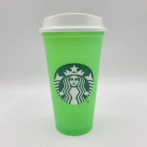 Starbucks Lime Green Siren 16oz Plastic Coffee Cup 2013 Reusable Tumbler EUC - Picture 1 of 7