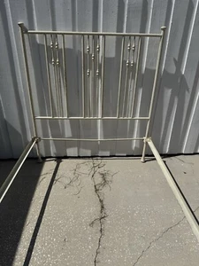Vintage Double Antique Cast Iron Bed Side Rails Headboard Footboard - Picture 1 of 9