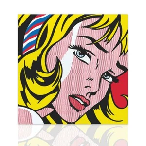 Quadro Moderno Girl with Hair Ribbon Tributo Roy Lichtenstein Stampe Moderne Art - Bild 1 von 10
