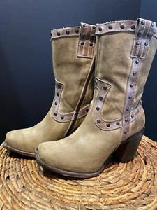 Mark Nason Rocker Brown Women's Boots Size 7 Studs Made In Italy Style # 69201 - Picture 1 of 8