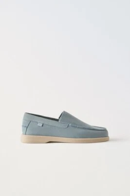 ZAPATOS DE BARCO DE GAMUZA ZARA NIÑO AZUL CLARO TALLA 5 | 4550/330 Foto 1 de 4