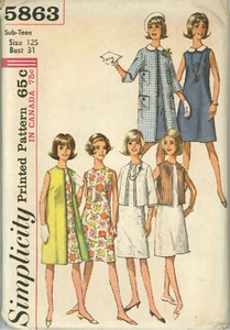 Vintage Einteiler Kleid, Mantel oder Jacke Schnittmuster S5863 Größe 12s - Bild 1 von 1