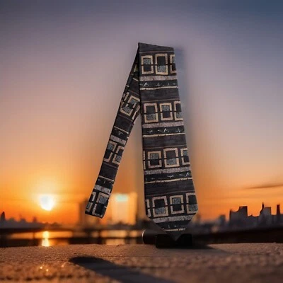 Corbata abstracta multicolor vintage Henry Grethel 57” x 4” Foto 1 de 4