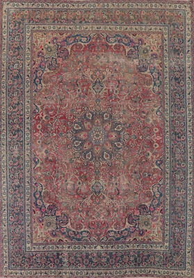 Alfombra tradicional vintage de lana envejecida 9x12 pies alfombra de sala anudada a mano Foto 1 de 4