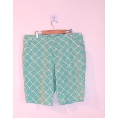Bermudas Caribbean Joe Estampado Náutico Informales Verano Verde Talla 12/ #5141 Foto 1 de 4