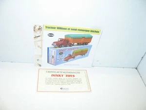 1 Spina + Certif. Dinky Toys Atlas Repro Rif. 36 B Willéme Rimorchio Fruehauf - Foto 1 di 1