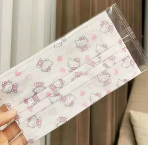 5 x Pack Gesichtsbedeckung Maske Erwachsene Hello Kitty - Bild 1 von 1