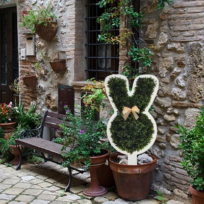 Whimsical Easter Bunny Flat Flowerpot for Vibrant For Spring Garden Decor - Image 1 of 4