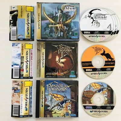 Panzer Dragoon 1 2 3 Zwei Azel Obi Sega Saturn Set of 3 games - Image 1 of 4