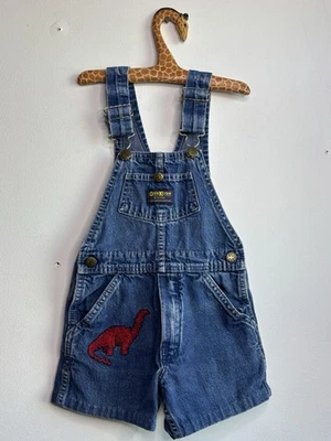 Mono corto vintage Osh Kosh B'gosh Vestbak bordado dinosaurio rojo Foto 1 de 4