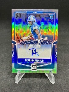 TERRION ARNOLD 2024 Donruss Optic Football Signature Series Rookie Auto Lions! - Picture 1 of 2