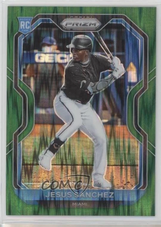 2021 Panini Prizm Tier II Forest Green Flash /5 Jesus Sanchez #148 Rookie RC - Image 1 of 2