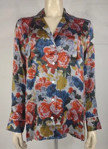 Equipment Femme camicia donna colorata pixel floreale 100% seta bottoni davanti Small - Foto 1 di 8