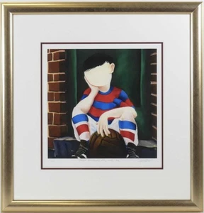 Mackenzie Thorpe WON'T SOMEBODY PLAY WITH ME? Football Framed Art Print - Photo 1/6