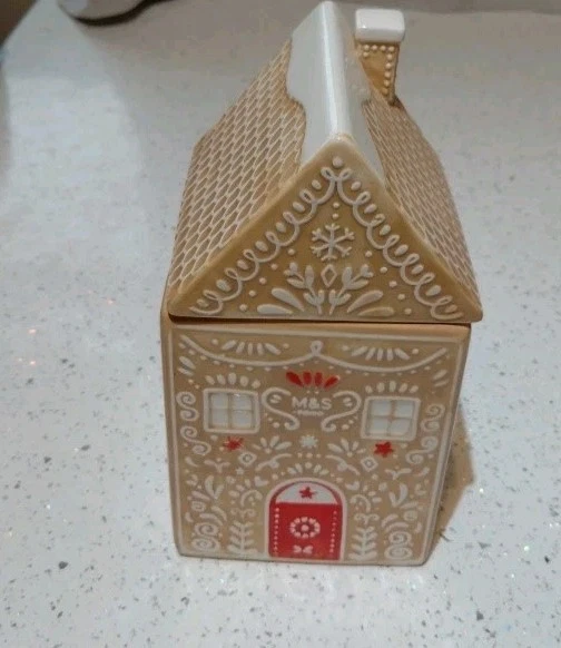 M & S Ceramic Gingerbread Biscuit Cookie Jar Biscuit Container - Image 1 of 4