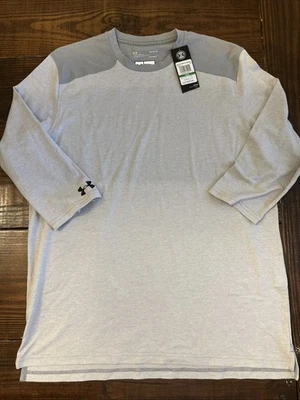 Under Armour мужской серый спортивный стиль стадиона экипажа 3/4 рукав футболка большой новый с Ярлыками - Изображение 1 из 4