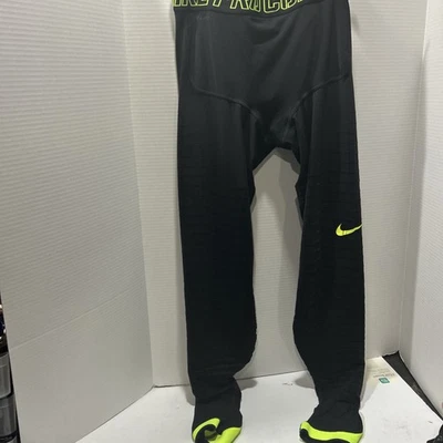 PANTALONES DE COMPRESIÓN NIKE PRO COMBAT Amarillo/Negro Spandex Equipo de Gimnasio Para Hombre 3xl Foto 1 de 4