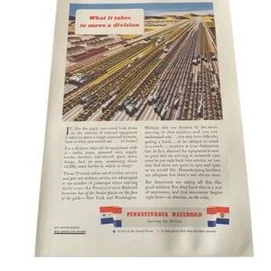 Vintage 1943 Pennsylvania Railroad Move a Division Werbung - Bild 1 von 5