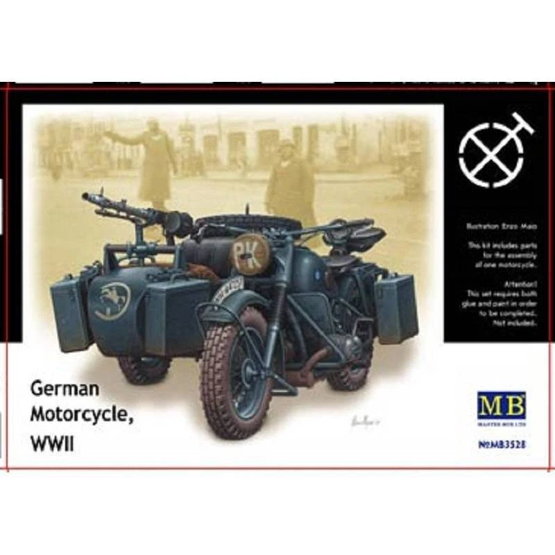 Modellino Moto BMW R75 Side Car Tedesca 2e Guerra Mondiale MASTER BOX LTD 3528 - Immagine 1 di 1