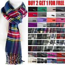 Mens Womens Winter Warm Scotland Made 100% Cashmere Scarf Scarves Plaid Wool