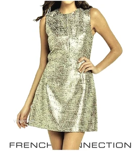 VESTIDO RECTO CON CONEXIÓN FRANCESA LUZ SOLAR BRILLO UK TALLAS 12 Y 14 NUEVO CON ETIQUETAS PRECIO DE VENTA SUGERIDO POR EL FABRICANTE 120 £ - Imagen 1 de 10