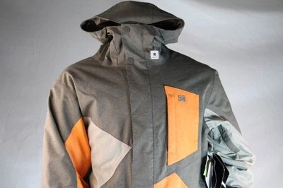 DC SHOES MENS GRAY "WISHBONE 14" SNOW JACKET RELAXED FIT WATERPROOF Size Medium - Image 1 of 4
