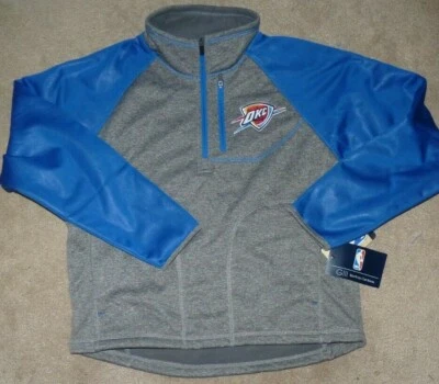 NEW NBA Oklahoma City Thunder  Pullover Jacket 1/4 Zip S Youth Boys S 8 10 NWT - Image 1 of 2