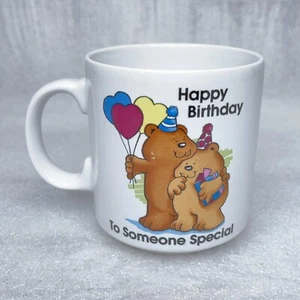 Vintage Russ Coffee Mug "Happy Birthday To Someone Special" Bears White *READ - Picture 1 of 9