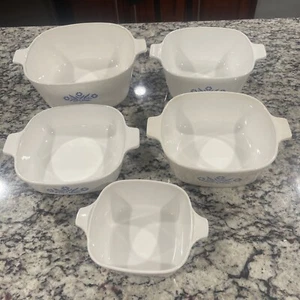 Corning Ware Blue Cornflower Casserole Bowls Dish 2.75c - 1 - 1.5 - 1.75 - 2.5qt - Picture 1 of 2