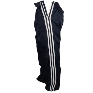 Full Side Zip Windbreaker Pants, Navy Blue, Nylon PU Coating, Poly Lined, M-L - Picture 1 of 11