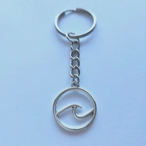 Surfer Keyring Keychain Key Ring Charm Ocean Surfing Gift Sea Silver Plated - Picture 1 of 3