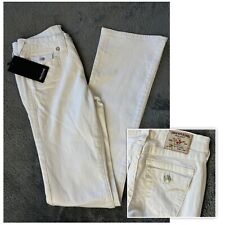 TRUE RELIGION Becca Flap Pocket Mid Rise Bootcut Jeans White Size 24 NWT $159