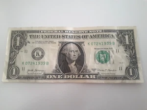 July 24th, 1939 (K07241939B) 2017A $1 Fancy Serial Number Birthday Note - Picture 1 of 2