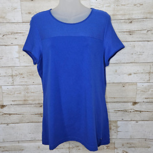 Ralph Lauren Active Tee T-Shirt Womens Size XL Blue Mesh Gym Workout Athleisure