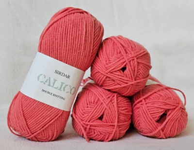 Sirdar CALICO DK yarn, orange/salmon #716, Cotton/Acrylic, 50g each, Lot of 4 - Image 1 of 2