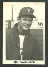 1972 TCMA #20 Milo Voskovitch Minor League Baseball Card Cedar Rapids Cardinals
