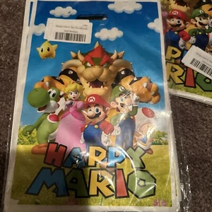 Super Mario Bros. 50 Pc Gift Bags Goody Bags Mario Party Favor / Candy Bags New - Picture 1 of 3