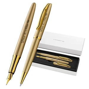 Pelikan Füllhalter und Kugelschreiber Jazz Noble Elegance Set Gold mit Gravur - Bild 1 von 11