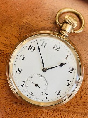 Карманные часы с открытым циферблатом, корпус Dennison 51 мм. Около 1925, работает хорошо. - Изображение 1 из 3