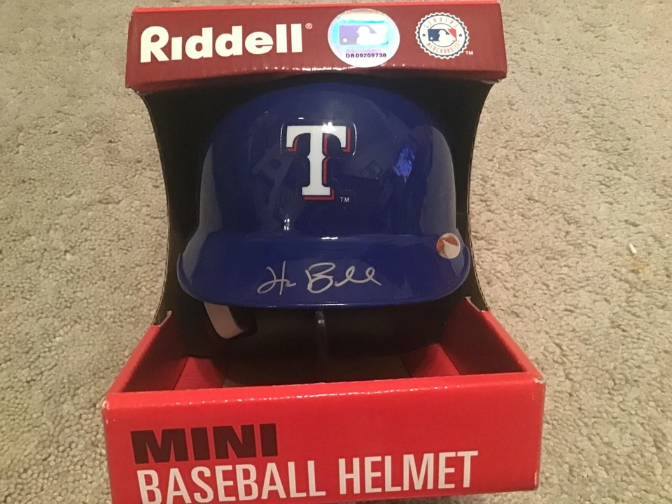 Hank Blalock AUTOGRAPH Just Minor Mini Helmet Texas Rangers AUTO Signed Baseball - Image 1 of 4