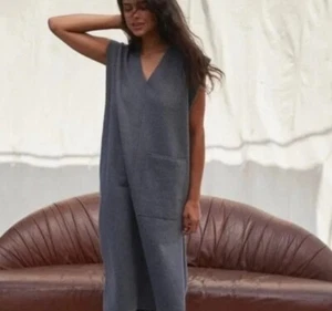 Lunya Cotton Silk Oversized Sleeveless Maxi Nightgown Dress Quiet Luxury L/XL - Picture 1 of 14