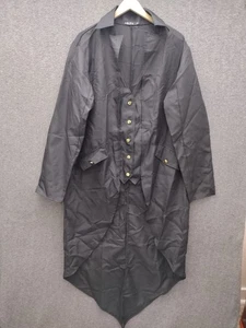 H&ZY Men's Steampunk Tailcoat Jacket Gothic Victorian Black Size XL - Picture 1 of 15