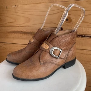 Ariat Women's 6US 36 EU Ankle Boots Horseshoe Buckle Tan *flaw* - Picture 1 of 11