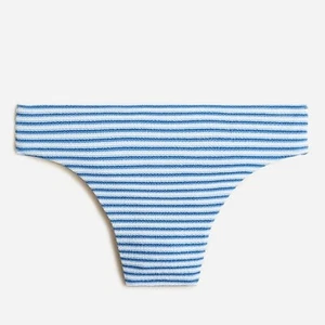J. Crew Textured High Rise Bikini Bottom Blue White Stripe Women's 3X BF208 $59 - Picture 1 of 4