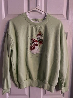 Muñeco de nieve de Navidad Morning Sun con sudadera bordada para gato talla L Foto 1 de 4