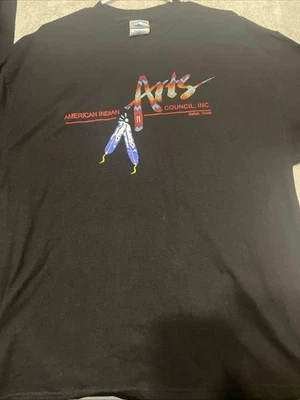 T-shirt vintage Tennessee River Tag nera taglia XL American Indian Arts - Immagine 1 di 4