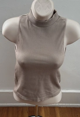 Top Gitano + Jade Tostado Acanalado Cuello Alto Sin Mangas Talla S/M Y2K Preppy Informal Foto 1 de 4