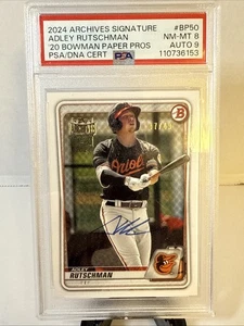 2024 Topps Archives Signature Series Adley Rutschman Auto /49 BP-50. PSA 8 NM-MT - Picture 1 of 3