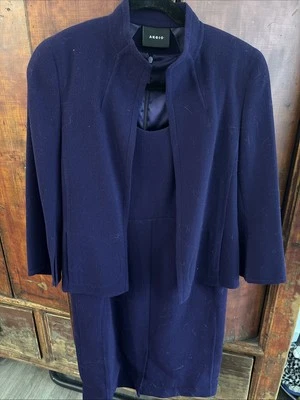 Traje de vestir AKRIS púrpura 100 % lana para dama Foto 1 de 4